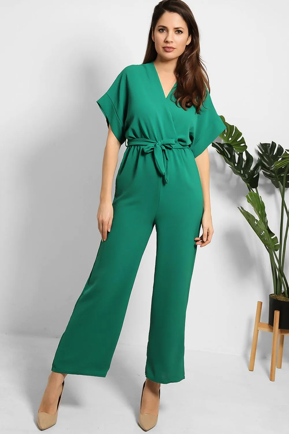 Self Tie Belt Light Jumpsuit