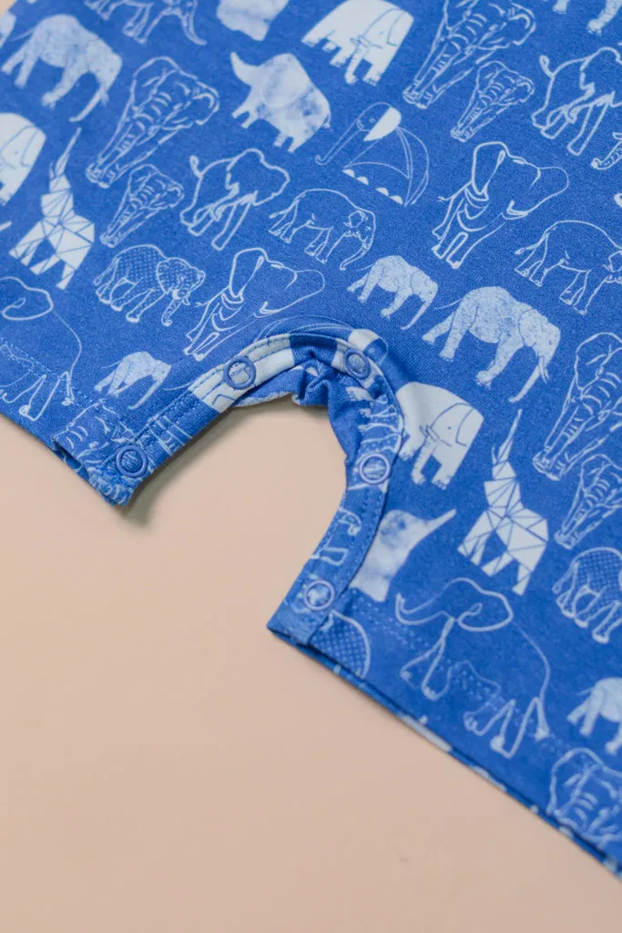 Sleeveless Romper - Blue Elephant Families