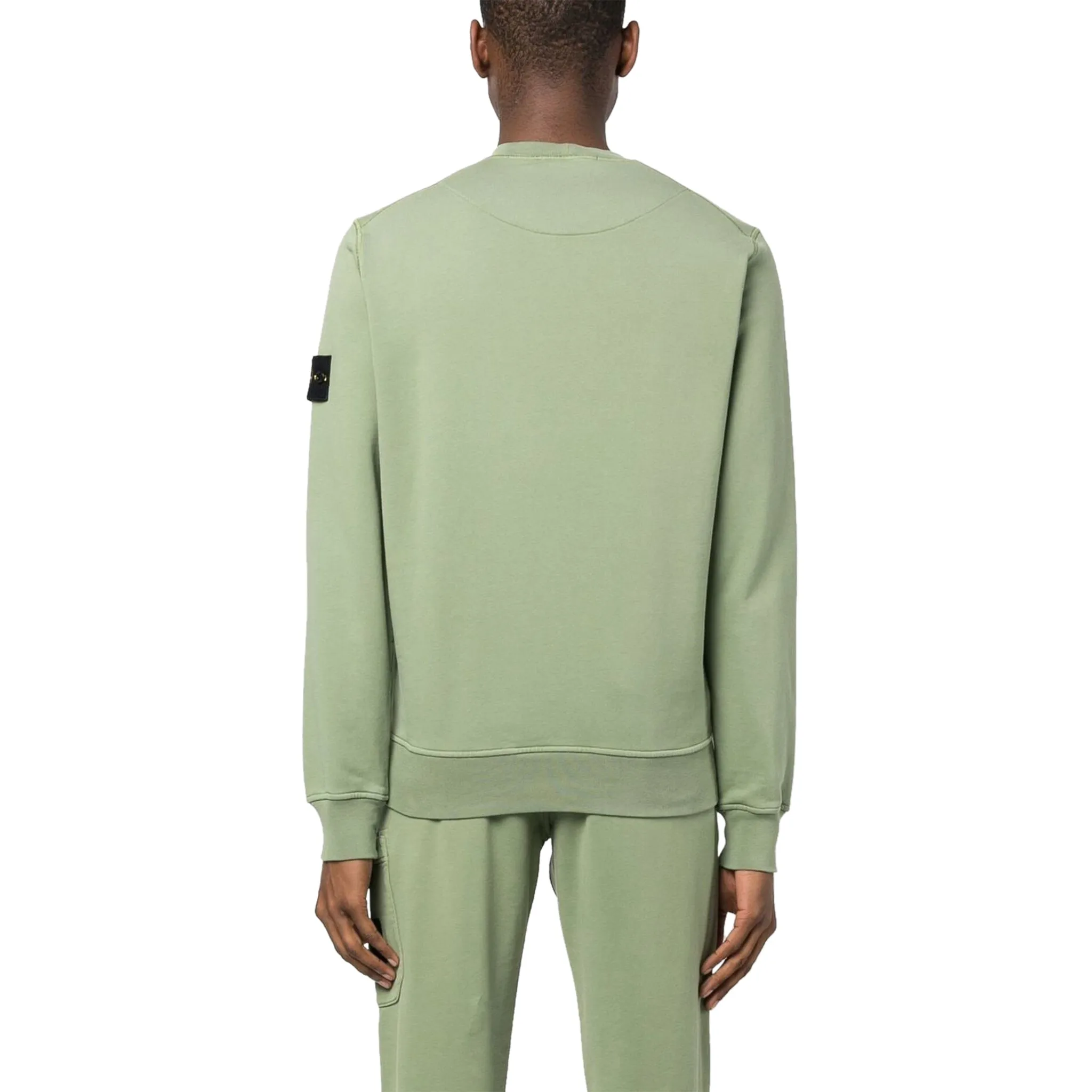 Stone Island Fleece Badge Sleeve Sweatshirt Sage Green