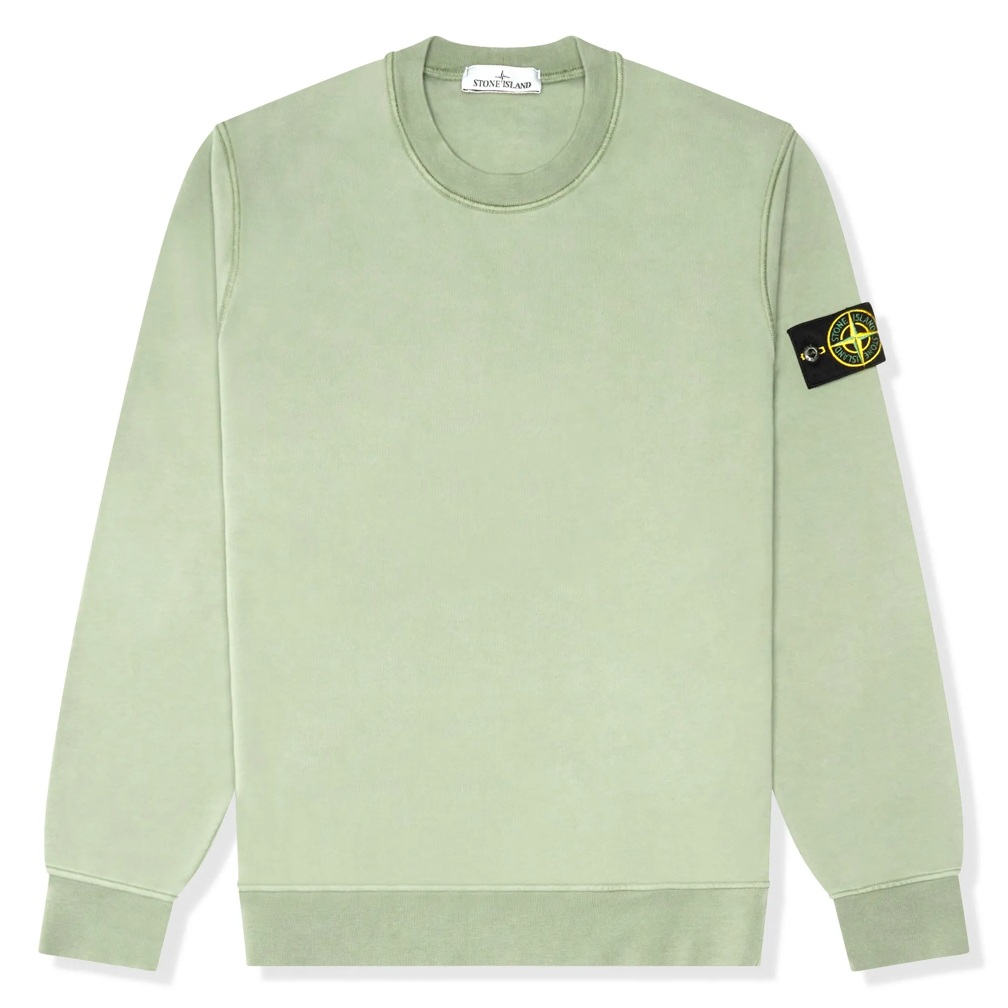 Stone Island Fleece Badge Sleeve Sweatshirt Sage Green