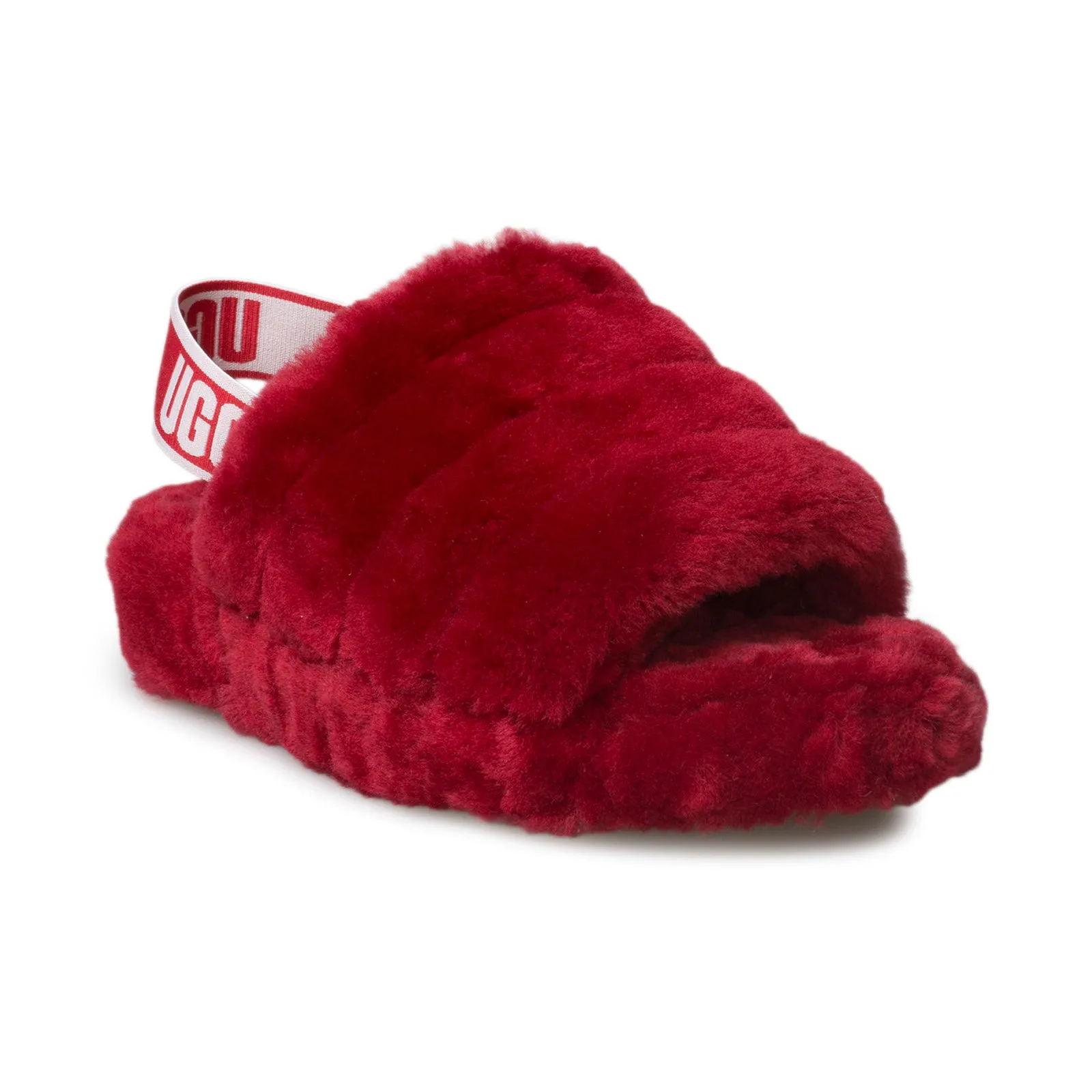 UGG Fluff Yeah Slide Ribbon Red Slippers - Women's