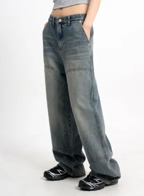 Vintage Washed Baggy Jeans CM415