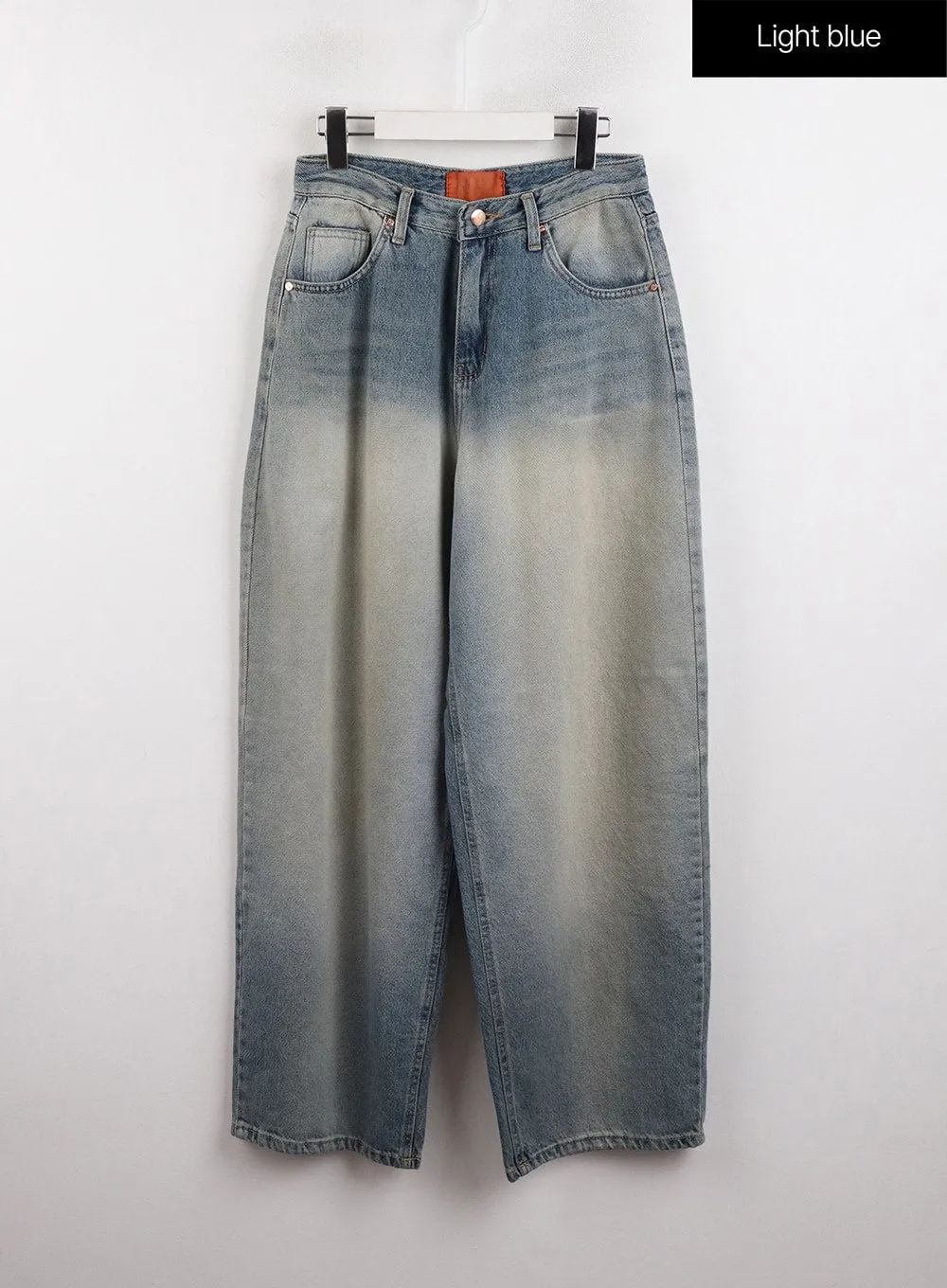 Washed Wide Leg Denim Jeans CJ418