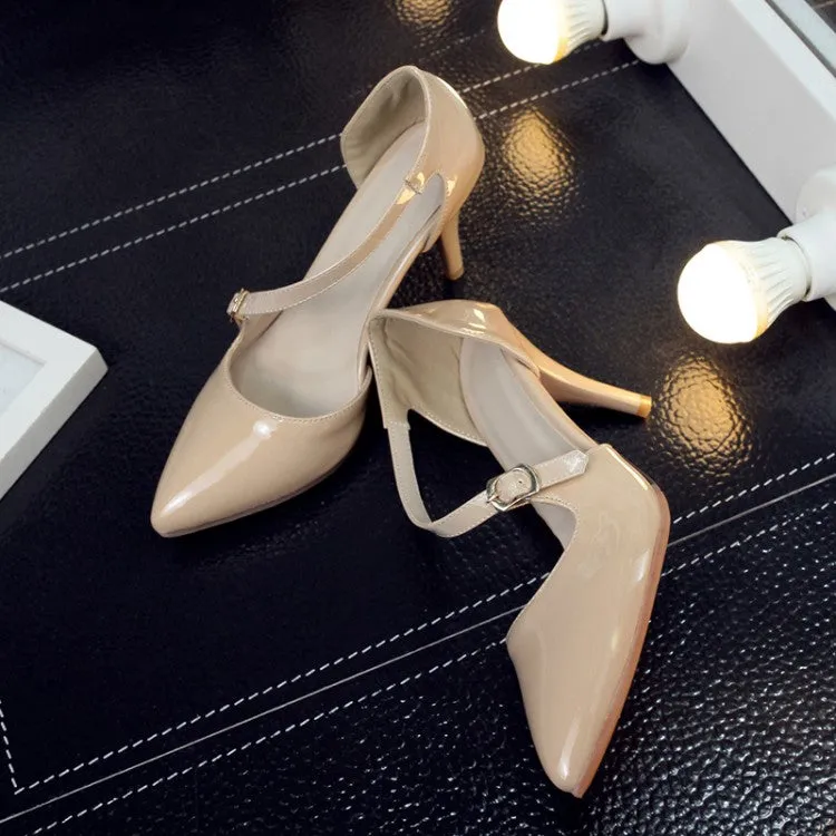 Women's Buckle Pointed Toe High Heel Stiletto Sandals