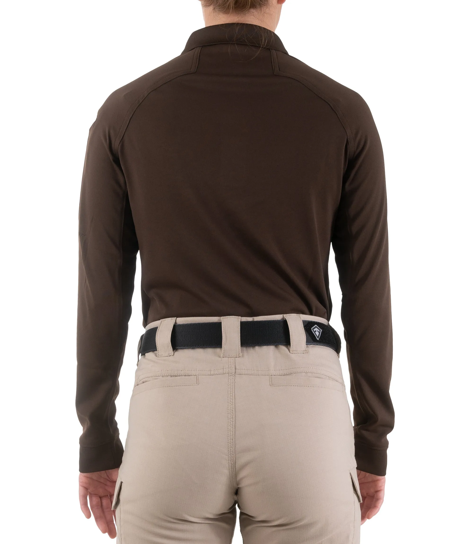 Women's Performance Long Sleeve Polo - Kodiak Brown